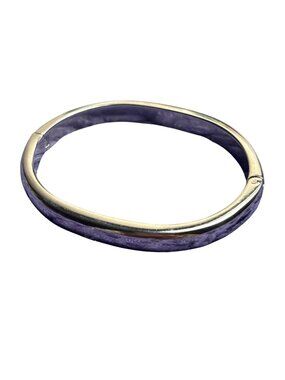 Vintage Silvertone Hinged Clamper Bracelet Made in China 6.5 inches